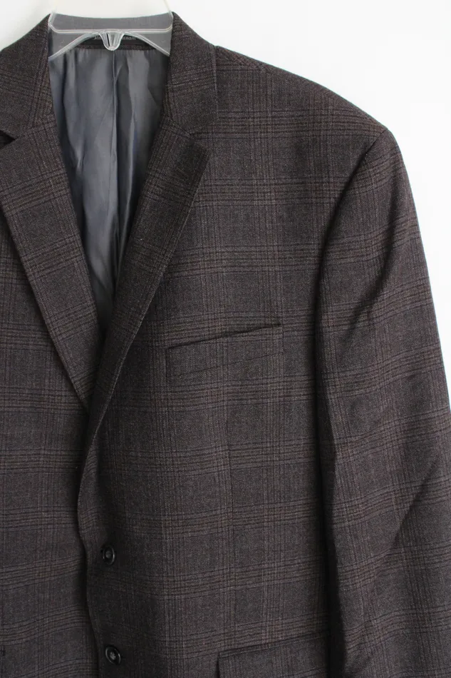 Calvin Klein Earrings Calvin Klein Dark Brown Plaid Blazer 46R