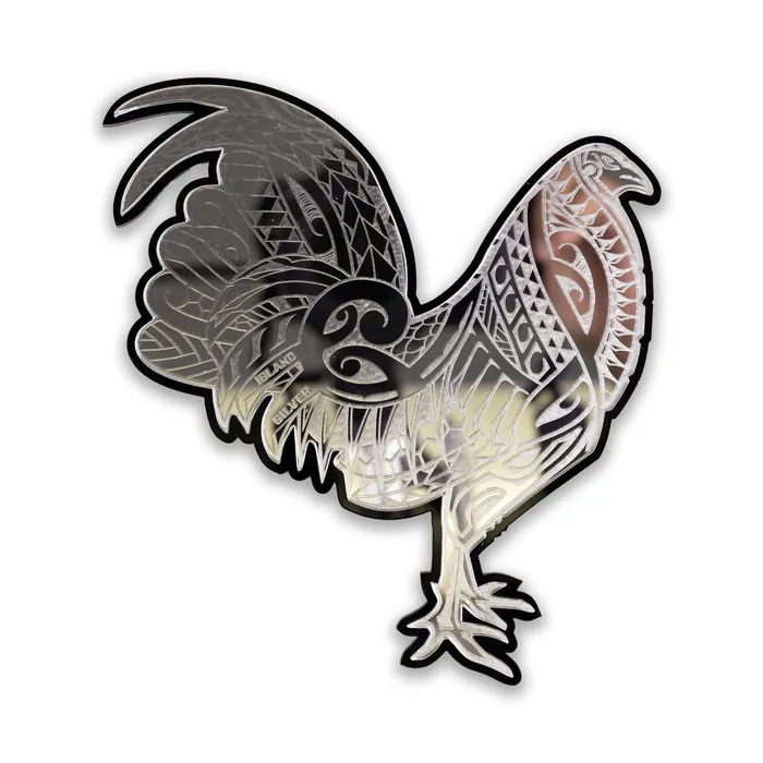 Car Decal Roostah SlvBlk ISLANDSILVER Earrings