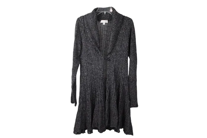 Carolyn Taylor Gray Knit Cardigan L Carolyn Taylor Earrings