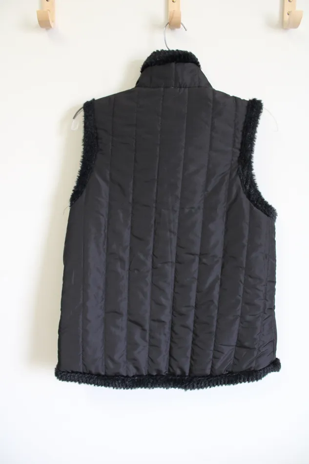 Casual Identity Black Faux Fur Lined Vest S Casual Identity Rings