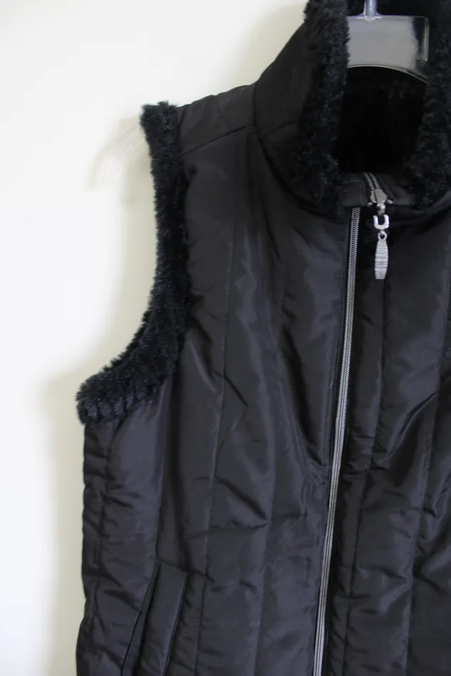 Casual Identity Black Faux Fur Lined Vest S Casual Identity Rings