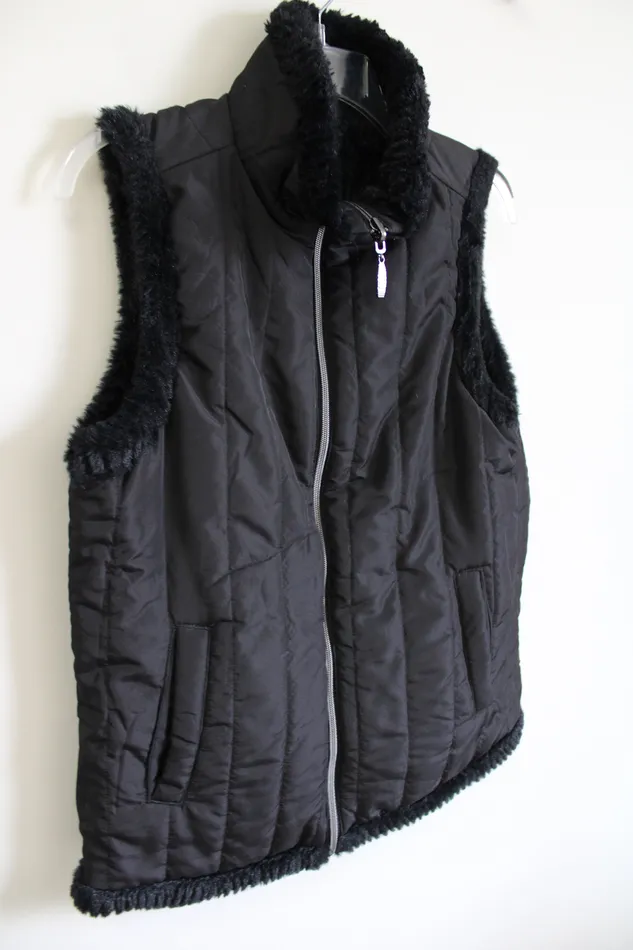 Casual Identity Black Faux Fur Lined Vest S Casual Identity Rings