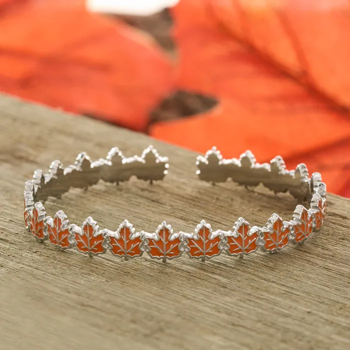 Chadds Ford Jewelry Bracelets Little Maple Leaf Cuff Bracelet