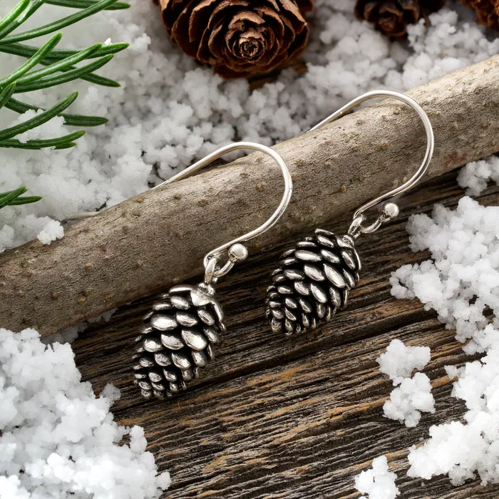 Chadds Ford Jewelry Earrings Vintage Pine Cone Earrings with French Hooks
