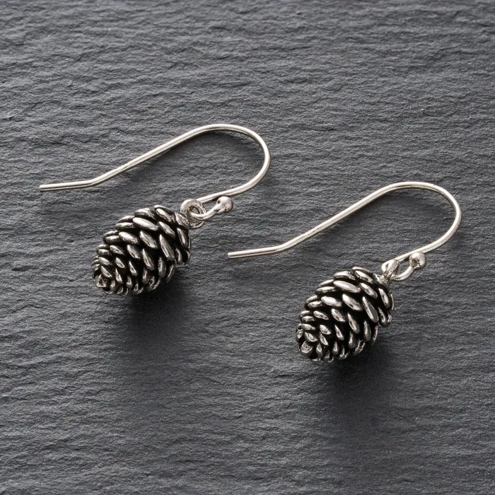 Chadds Ford Jewelry Earrings Vintage Pine Cone Earrings with French Hooks