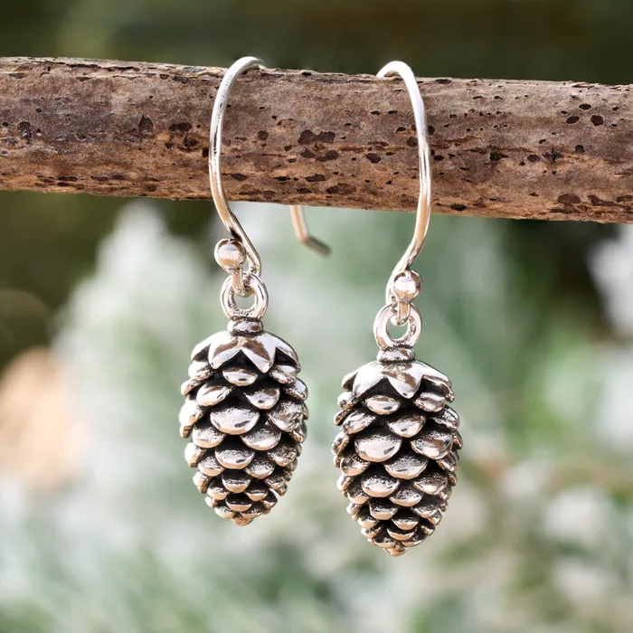 Chadds Ford Jewelry Earrings Vintage Pine Cone Earrings with French Hooks