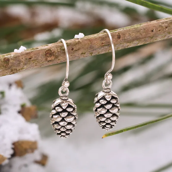 Chadds Ford Jewelry Earrings Vintage Pine Cone Earrings with French Hooks