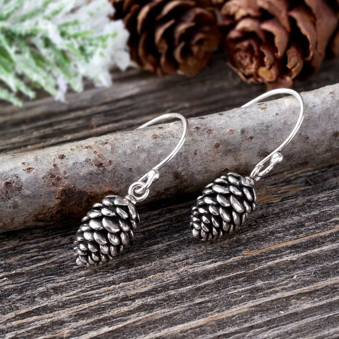Chadds Ford Jewelry Earrings Vintage Pine Cone Earrings with French Hooks