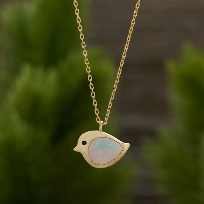 Chadds Ford Jewelry Gold Sterling Silver White Opal Birdie Gift Set Rings