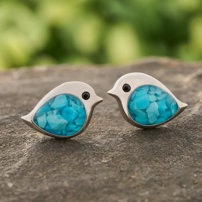 Chadds Ford Jewelry Rings Sterling Silver Sand Birdie Studs Large