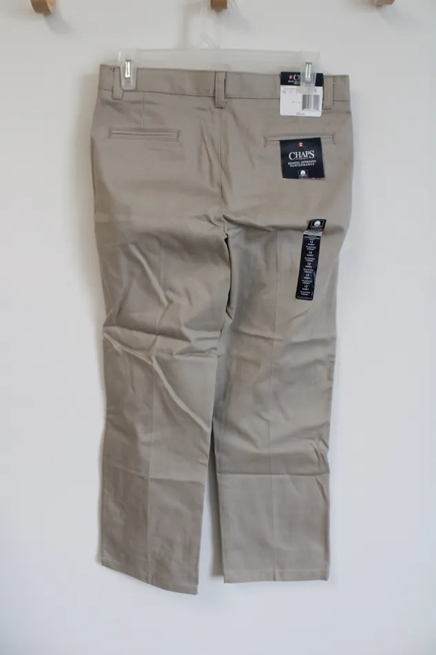 Chaps Earrings NEW Chaps School Uniform Tan Khaki Pants 12 Husky