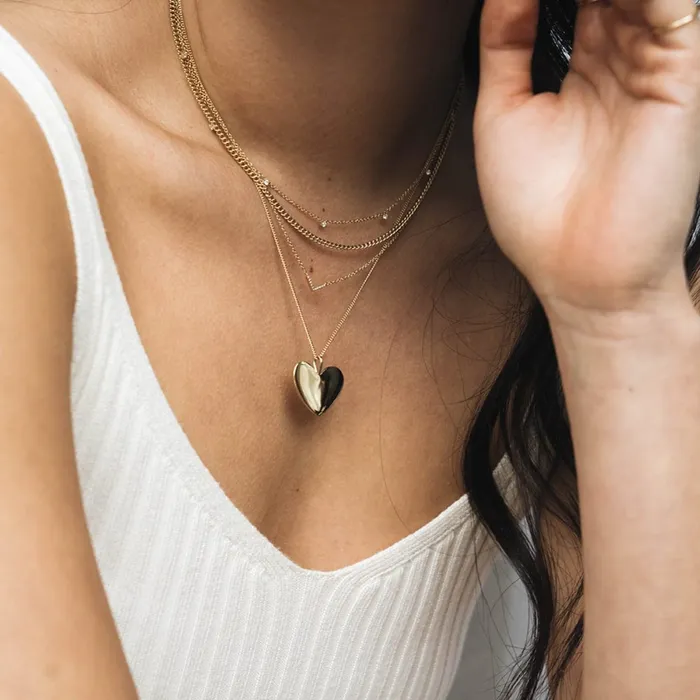 Charm Necklaces Extra Large Plain Heart Charm Consider the Wldflwrs