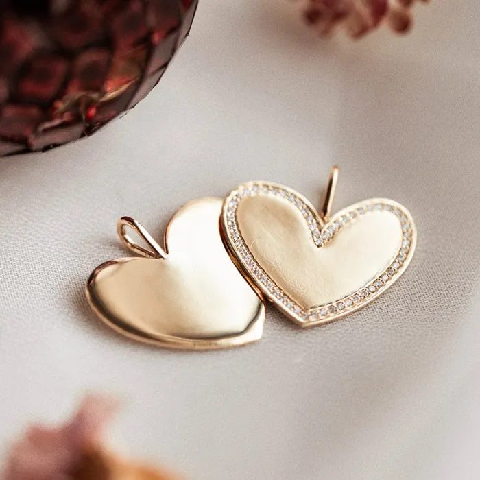 Charm Necklaces Extra Large Plain Heart Charm Consider the Wldflwrs