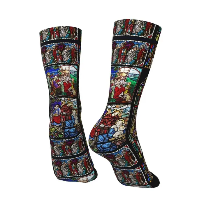 Christian Stain Glass Socks Lords Guidance Earrings