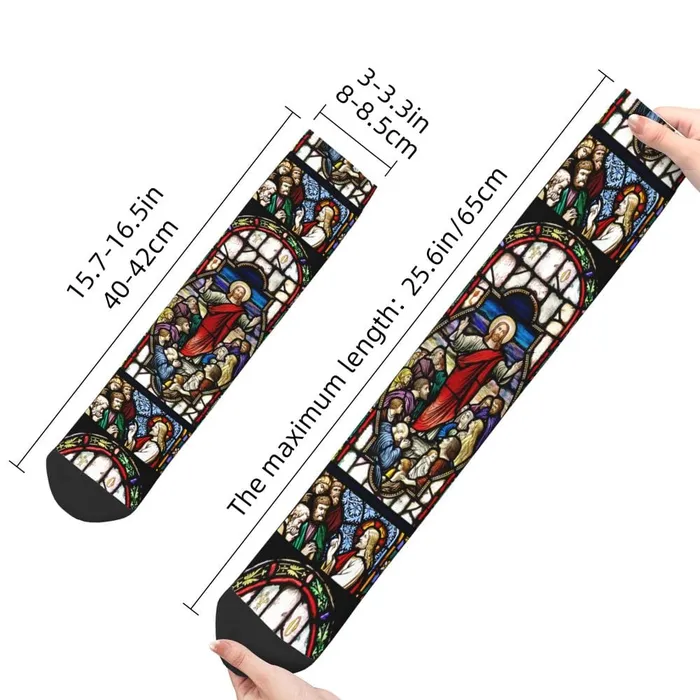 Christian Stain Glass Socks Lords Guidance Earrings
