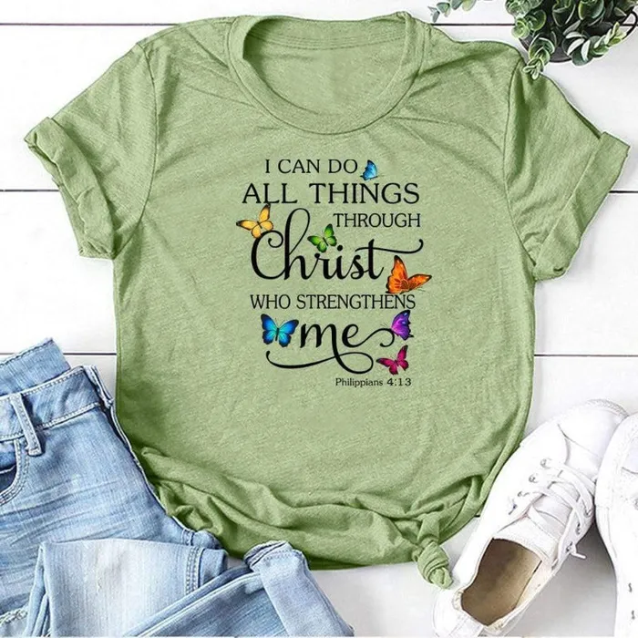 Christian TShirt br I Can Do All Things Lords Guidance Earrings