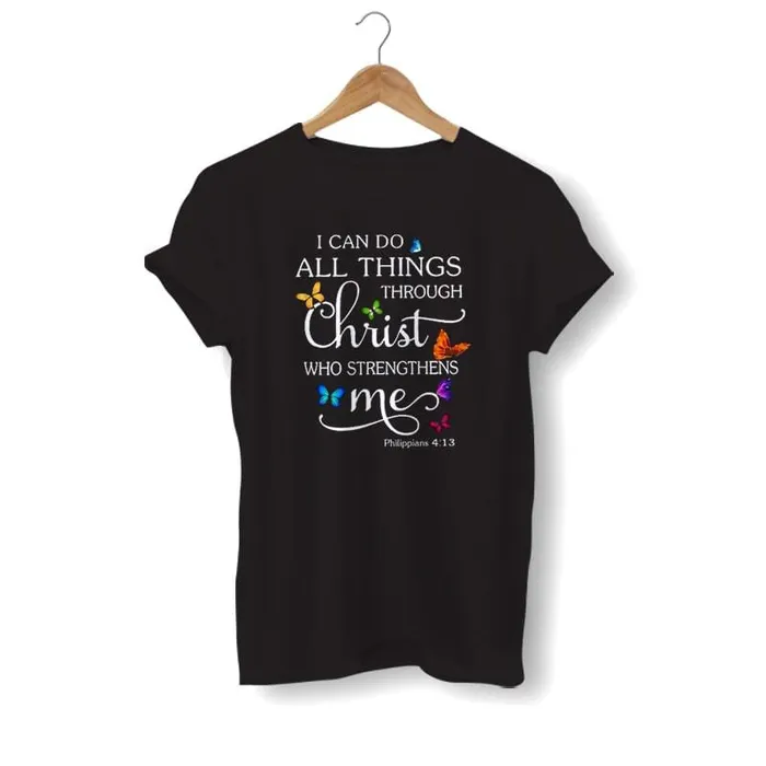 Christian TShirt br I Can Do All Things Lords Guidance Earrings
