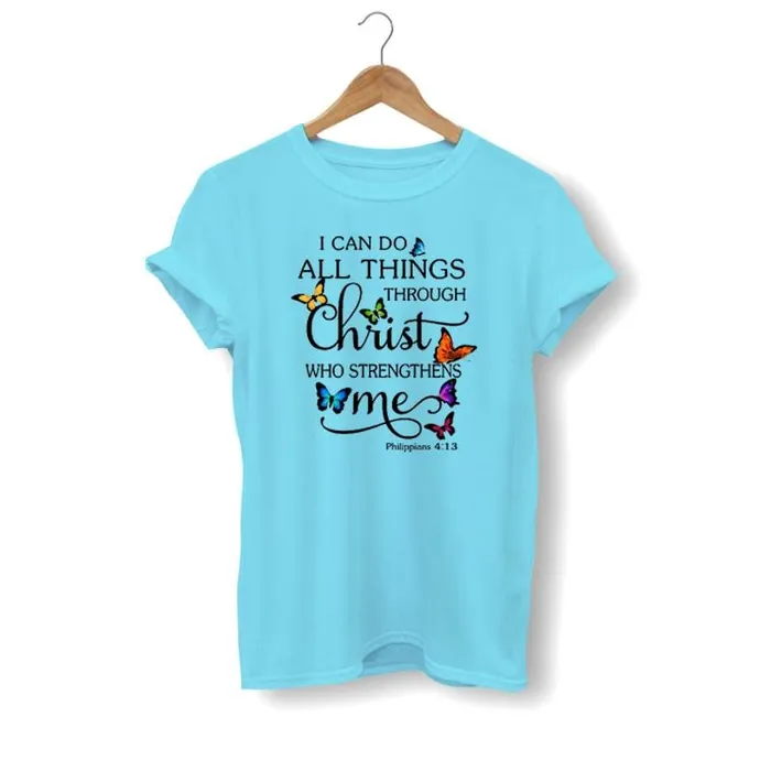 Christian TShirt br I Can Do All Things Lords Guidance Earrings