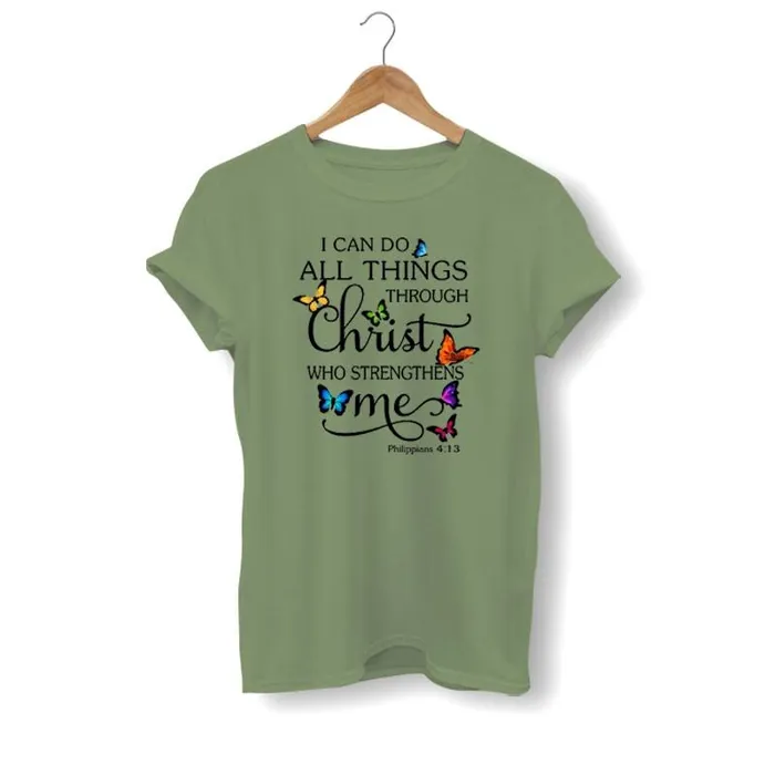 Christian TShirt br I Can Do All Things Lords Guidance Earrings