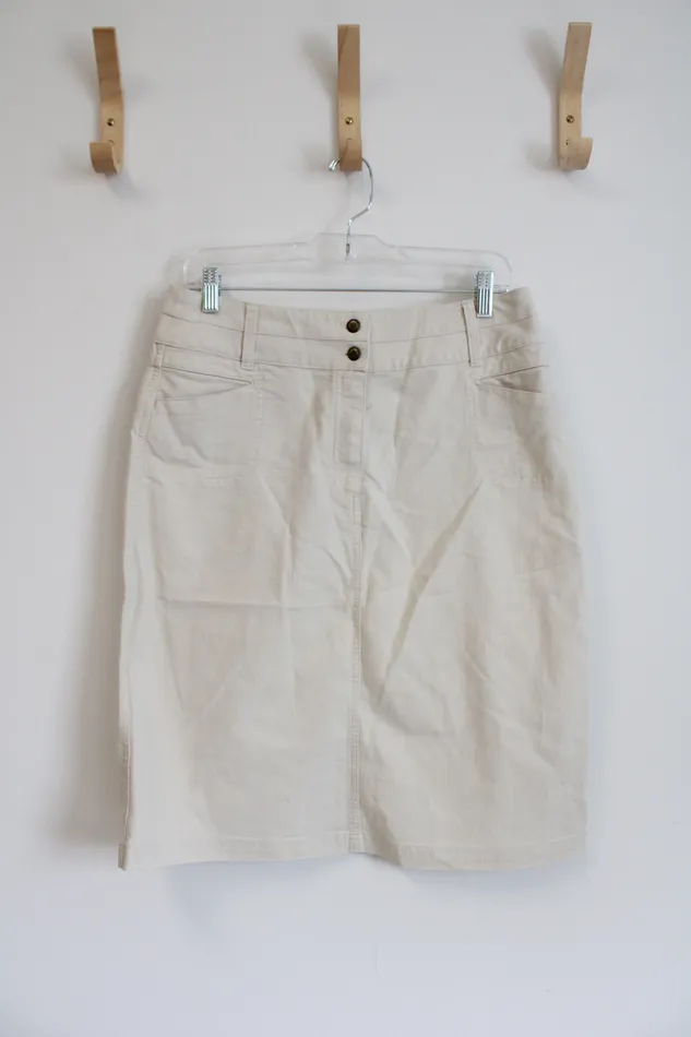 Christopher Banks Cream Stretch Denim Skirt 8 Christopher Banks Earrings