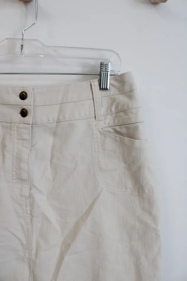 Christopher Banks Cream Stretch Denim Skirt 8 Christopher Banks Earrings