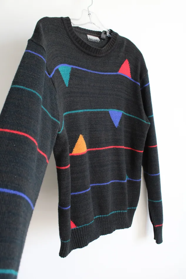 City Streets Vintage 90s Black Knit Sweater XL City Streets Rings