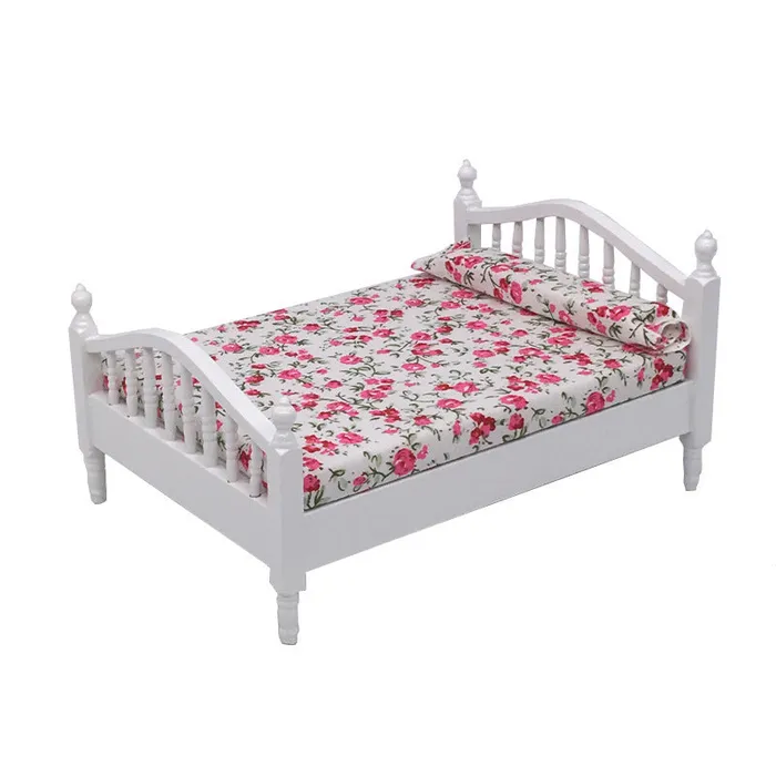CJ Rings Traditional Bedroom Bed with Linen 1 12 Scale Mini Furniture