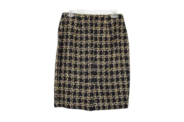 Clichy Black Woven Wool Blend Skirt 10 Clichy Rings
