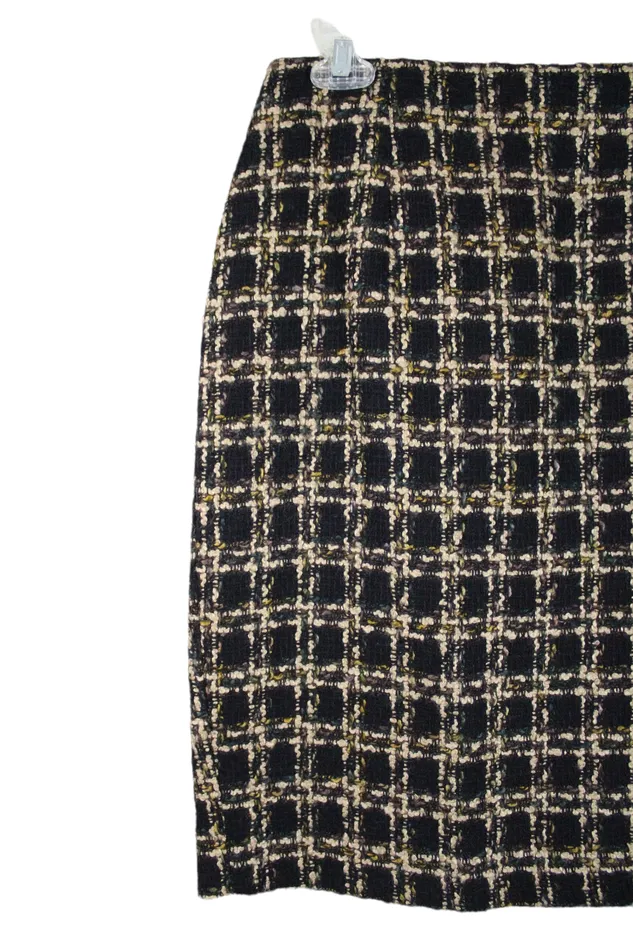 Clichy Black Woven Wool Blend Skirt 10 Clichy Rings