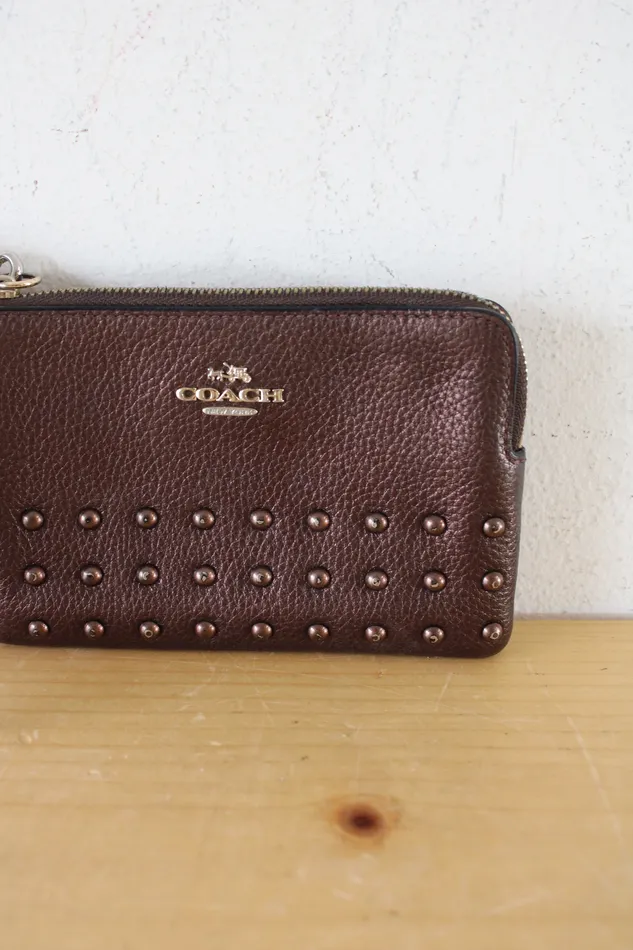 Coach Earrings Coach Bronze Studded Wristlet