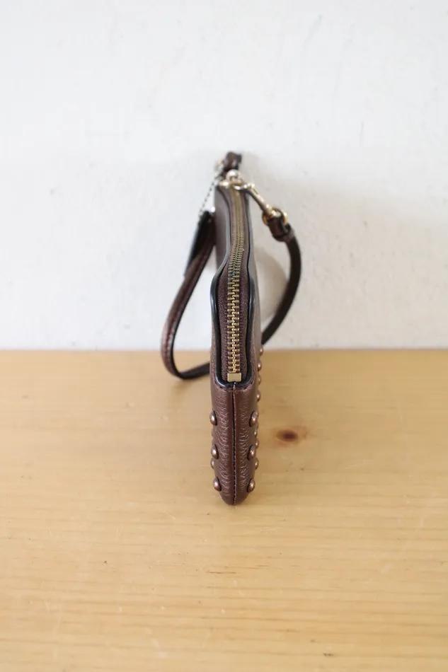 Coach Earrings Coach Bronze Studded Wristlet