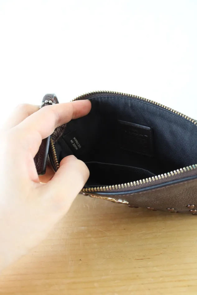 Coach Earrings Coach Bronze Studded Wristlet