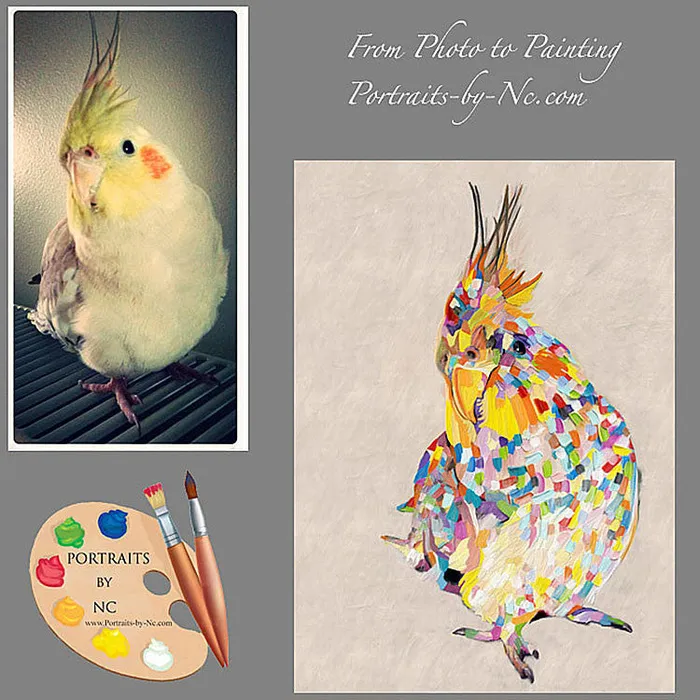Cockatoo Bird Portrait Portraits by NC Earrings