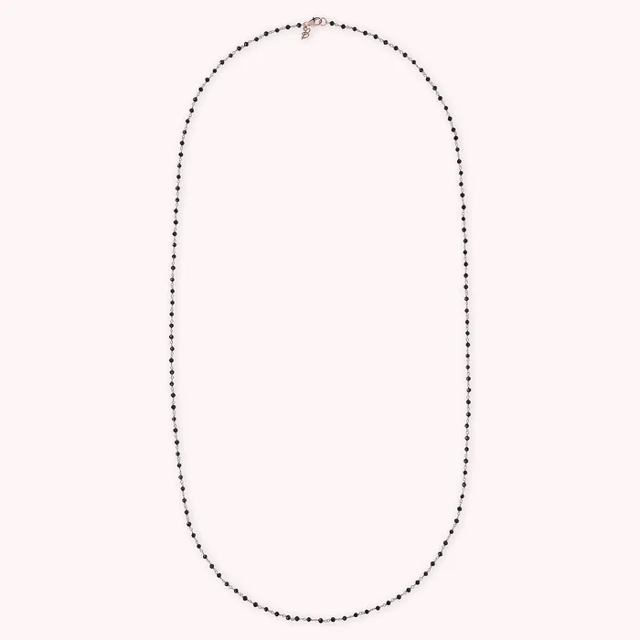 Collana Rosario con Pietra Naturale Spinello Nero Bronzallure Earrings