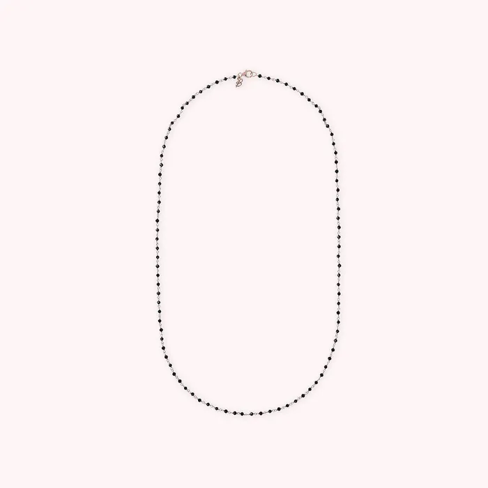 Collana Rosario con Pietra Naturale Spinello Nero Bronzallure Earrings