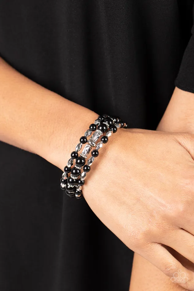 Colorfully Coiled Black Paparazzi Accessories Rings