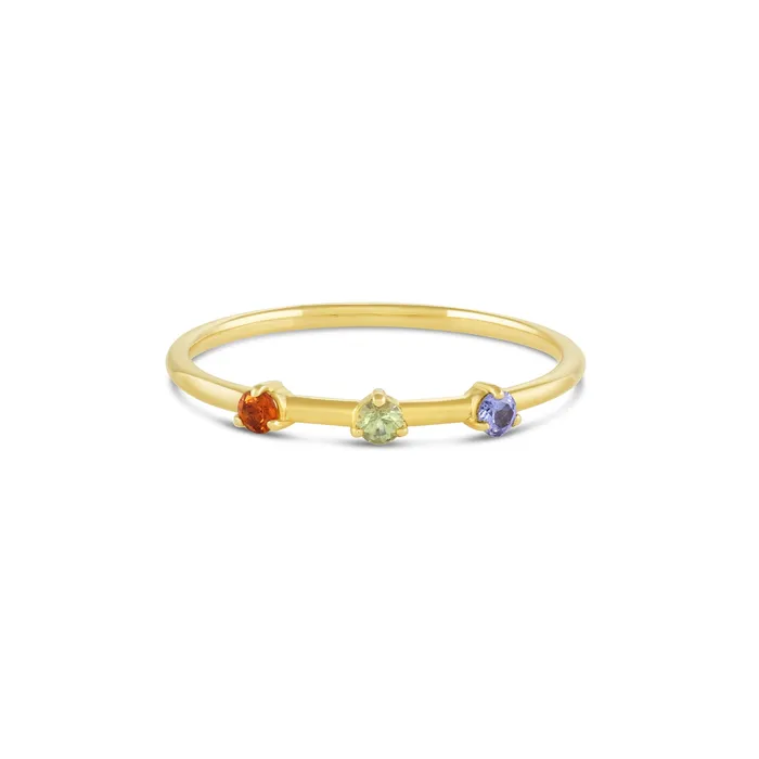 Consider the Wldflwrs Rings Three Birthstone Stacker
