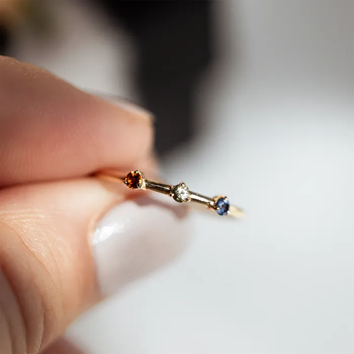 Consider the Wldflwrs Rings Three Birthstone Stacker Consider the Wldflwrs Rings Three Birthstone Stacker
