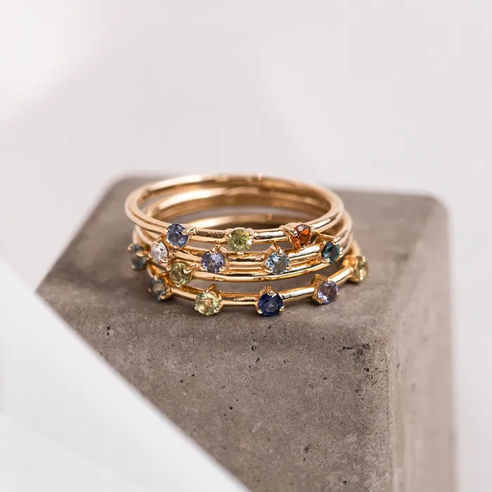 Consider the Wldflwrs Rings Three Birthstone Stacker Consider the Wldflwrs Rings Three Birthstone Stacker