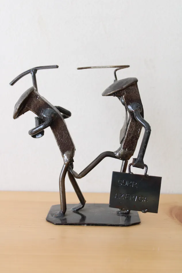 Corporate America Metal Sculpture Jubilee Thrift Earrings