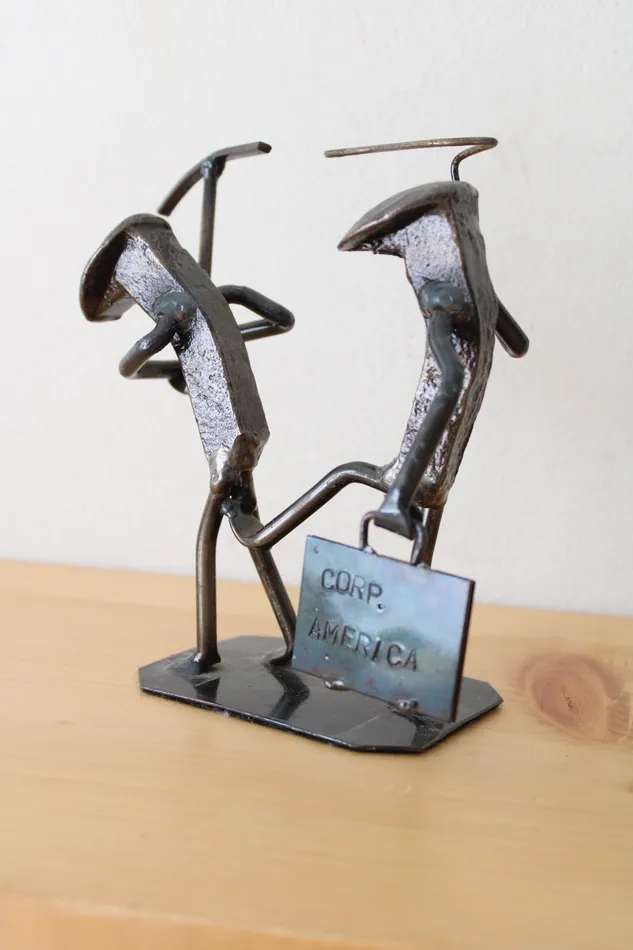 Corporate America Metal Sculpture Jubilee Thrift Earrings