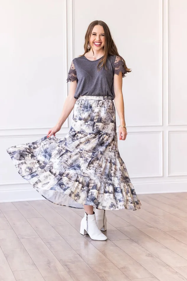 COWGIRL ROMANCE TIERED MAXI SKIRT SOUTHERN GRACE WHOLESALE Earrings