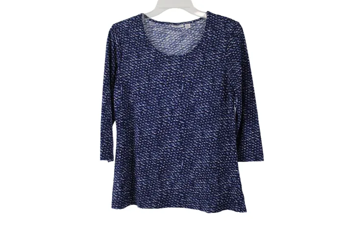 Croft Barrow Croft Barrow Blue Blouse Petite XS Rings
