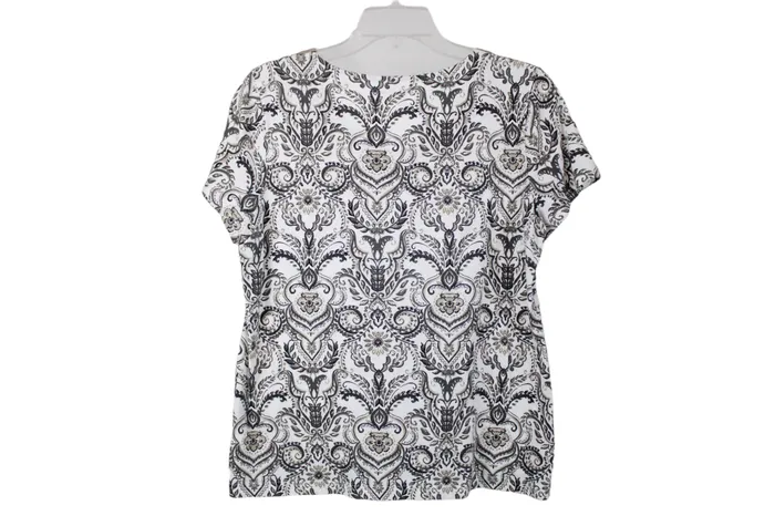 Croft Barrow Gray Paisley Top M Croft Barrow Earrings
