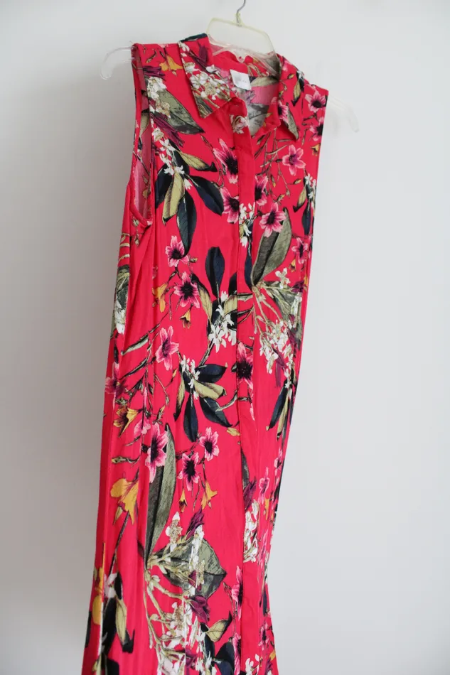 Cupio Pink Tropical Floral Dress L Cupio Rings