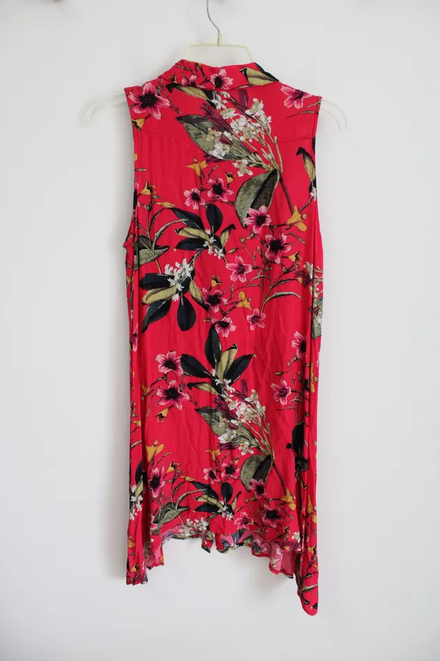Cupio Pink Tropical Floral Dress L Cupio Rings
