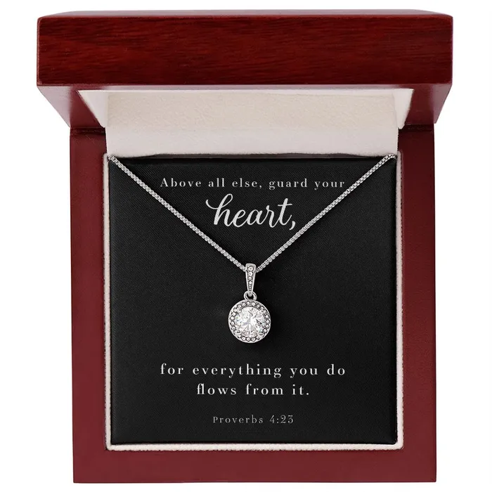 Cushion Cut Cubic Zirconia Crystal Necklace Proverbs 423 ShineOn Fulfillment Necklaces