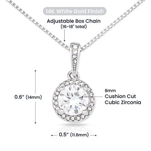Cushion Cut Cubic Zirconia Crystal Necklace Proverbs 423 ShineOn Fulfillment Necklaces
