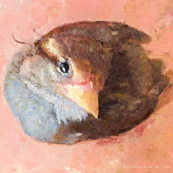 Custom Sparrow Oil Painting Portraits by NC Necklaces