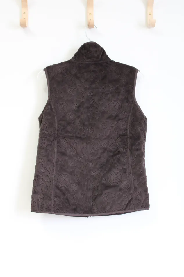 David Brooks Brown Fur Vest S David Brooks Earrings